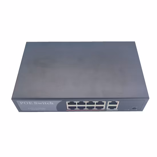 8fe + 2fe 8*100m 2*100m OEM/ODM Rail DIN DC48 ~ 58V IP40 Gigabit 8 ports commutateur industriel Poe