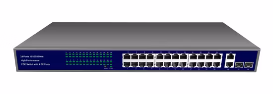 Commutateur Poe fibre 24 Ports avec Ports Poe Gigabit, alimentation Poe 400 W CCTV/caméra IP/téléphone IP/AP sans fil